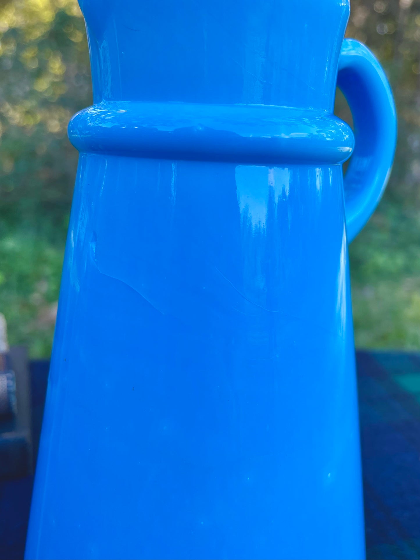 vintage french opaline pitcher, blue opaline glass pitcher, antique french opaline, raised base mark glass, swirl mark opaline, portieux vallerysthal style, 6 inch blue opaline jug, hand blown french pitcher, robins egg blue creamer, embossed mold mark glassware, collectible french milk glass, turquoise opaline pitcher, victorian blue opaline, french opaline with base mark victorian decor french victorian decor 19th century antiques ocean blue glass thebrokenbirdcompany free shipping