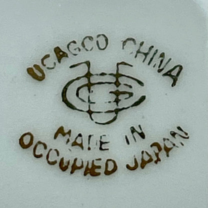 Ucagco China mark on a ceramic item with 'Made in Occupied Japan' text