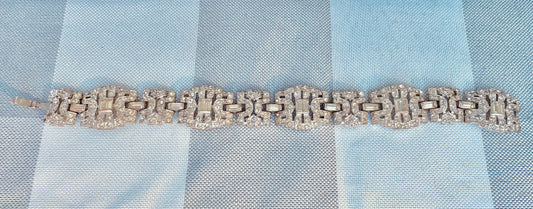 geometric silver links set with elongated baguette-cut clear rhinestones antique Rhinestone art deco bracelet geometric shapes 
hector aguilar jewelry
- taller borda taxco
- eagle 31 hallmark
- hector aguilar bracelet
- taxco sterling silver
- hector aguilar vintage
- mexican sterling bracelet
- eagle mark taxco
- hector aguilar art deco
- taxco eagle 31
- vintage jewelry thebrokenbridcompany antique wedding jewelry