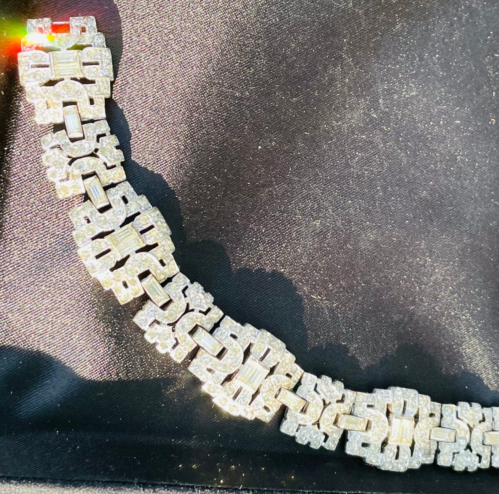 geometric silver links set with elongated baguette-cut clear rhinestones antique Rhinestone art deco bracelet geometric shapes 
hector aguilar jewelry
- taller borda taxco
- eagle 31 hallmark
- hector aguilar bracelet
- taxco sterling silver
- hector aguilar vintage
- mexican sterling bracelet
- eagle mark taxco
- hector aguilar art deco
- taxco eagle 31
- vintage hector aguilar
- aguilar taxco silver
- taller borda sterling
- mexican silver eagle 31
- aguilar rhinestone jewelry