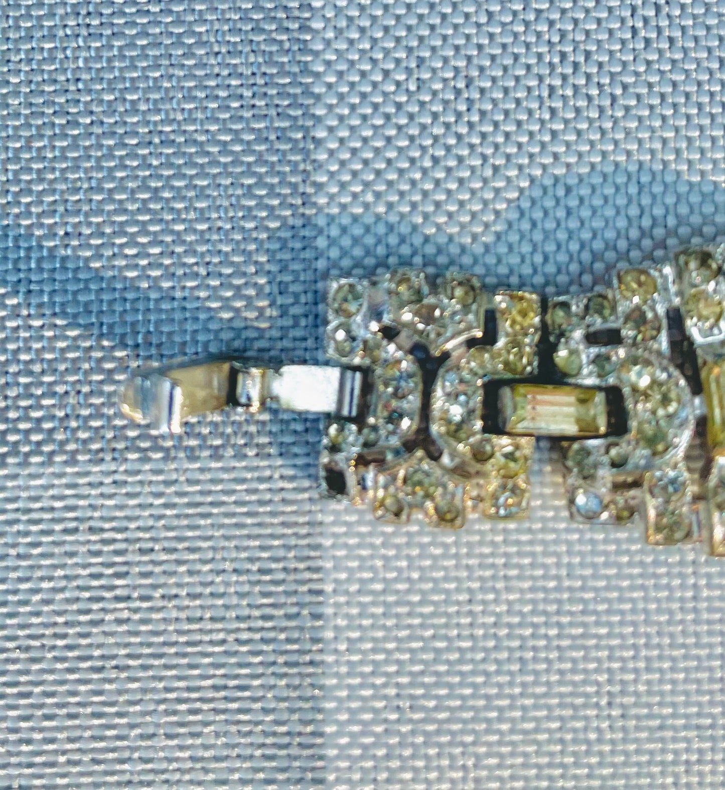 geometric silver links set with elongated baguette-cut clear rhinestones antique Rhinestone art deco bracelet geometric shapes 
hector aguilar jewelry
- taller borda taxco
- eagle 31 hallmark
- hector aguilar bracelet
- taxco sterling silver
- hector aguilar vintage
- mexican sterling bracelet
- eagle mark taxco
- hector aguilar art deco
- taxco eagle 31
- vintage jewelry 