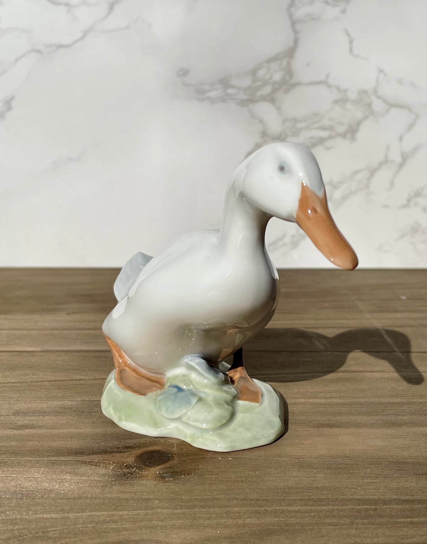 1936 Royal Copenhagen drake duck walking on green grass figurine 1192 PE RA embossed on base 1936 production olaf matheisen designed RC figurine Duck lovers gift housewarming gift thebrokenbirdcompany free shipping glossy porcelain rare royal copenhagen ducks signed statue duck statue lake house decor gift for her christmas gift 