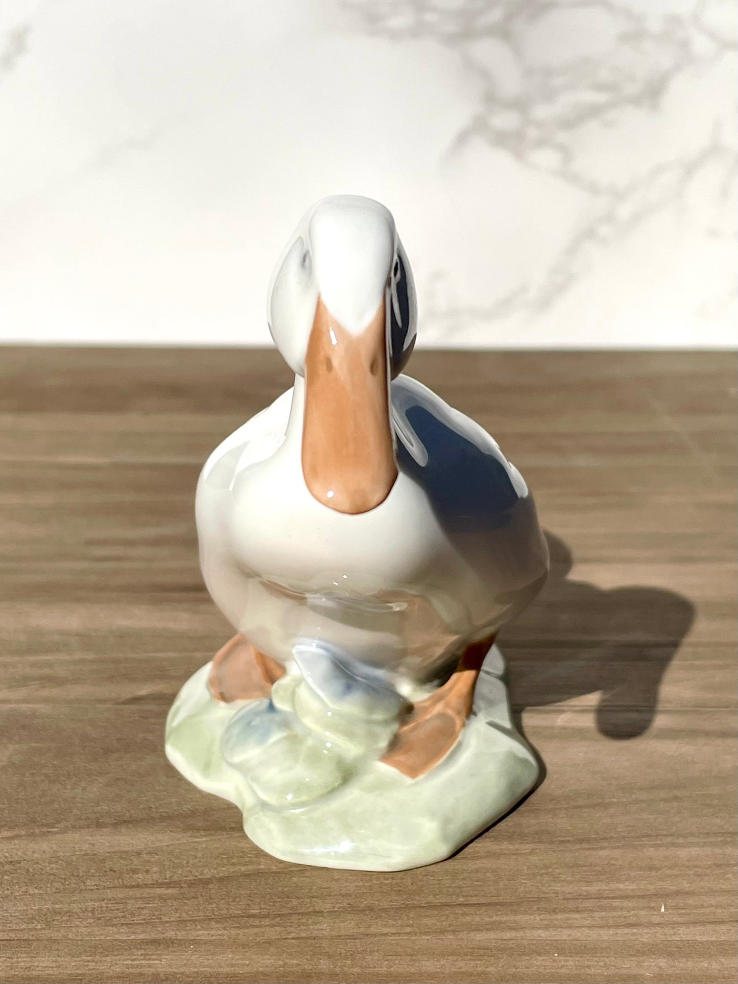 1936 Royal Copenhagen drake duck walking on green grass figurine 1192 PE RA embossed on base 1936 production olaf matheisen designed RC figurine Duck lovers gift housewarming gift thebrokenbirdcompany free shipping glossy porcelain rare royal copenhagen ducks signed statue duck statue lake house decor gift for her christmas gift 