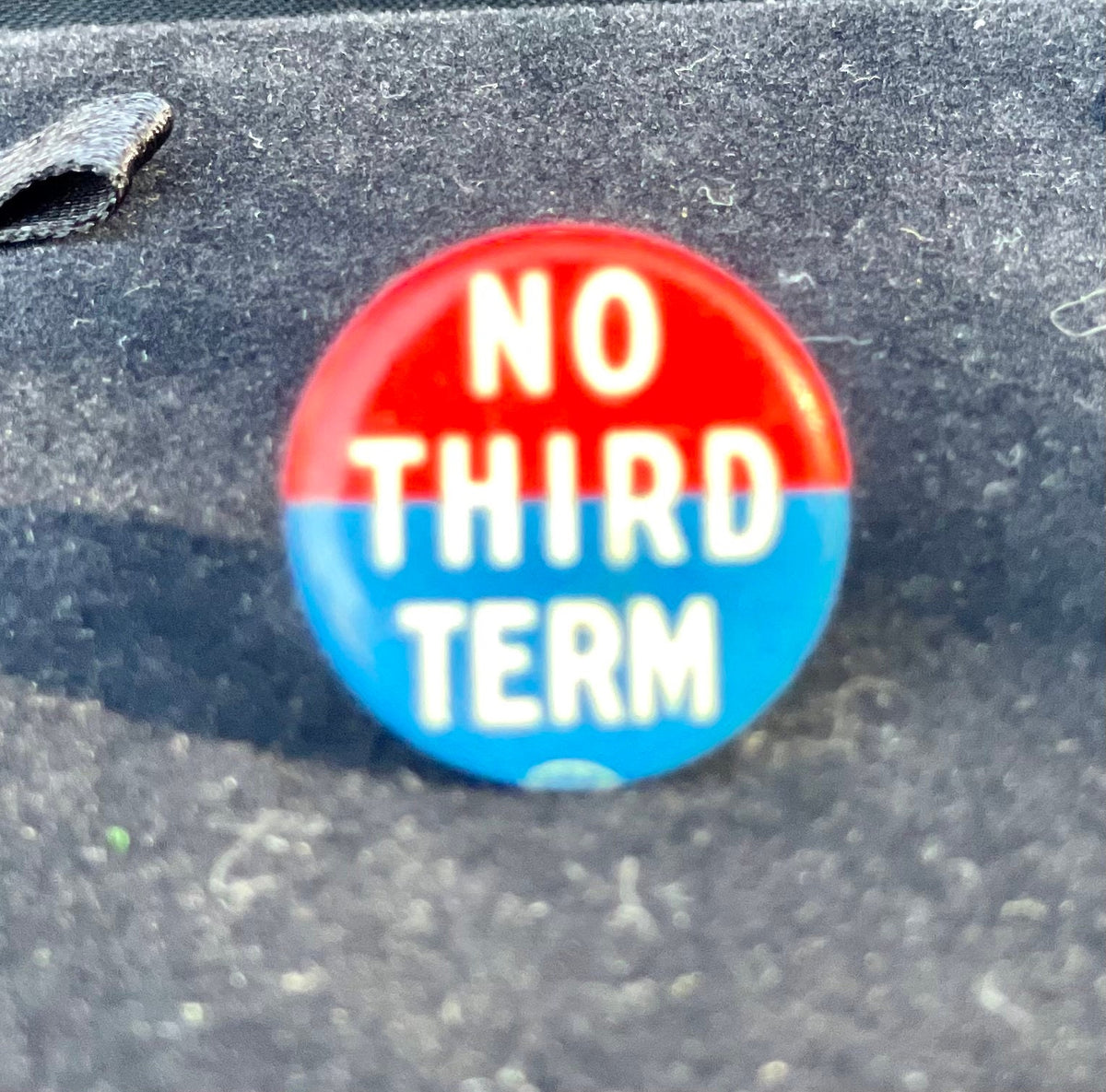 vintage political pin, 1940 campaign button, No Third Term, FDR, Franklin Roosevelt, Wendell Willkie, anti-Roosevelt, presidential campaign pinback, red white blue button, political memorabilia, Americana, election pin, 1940s pinback, Willkie for President, third term, political badge, collectible campaign button Thebrokenbirdcompany free shipping