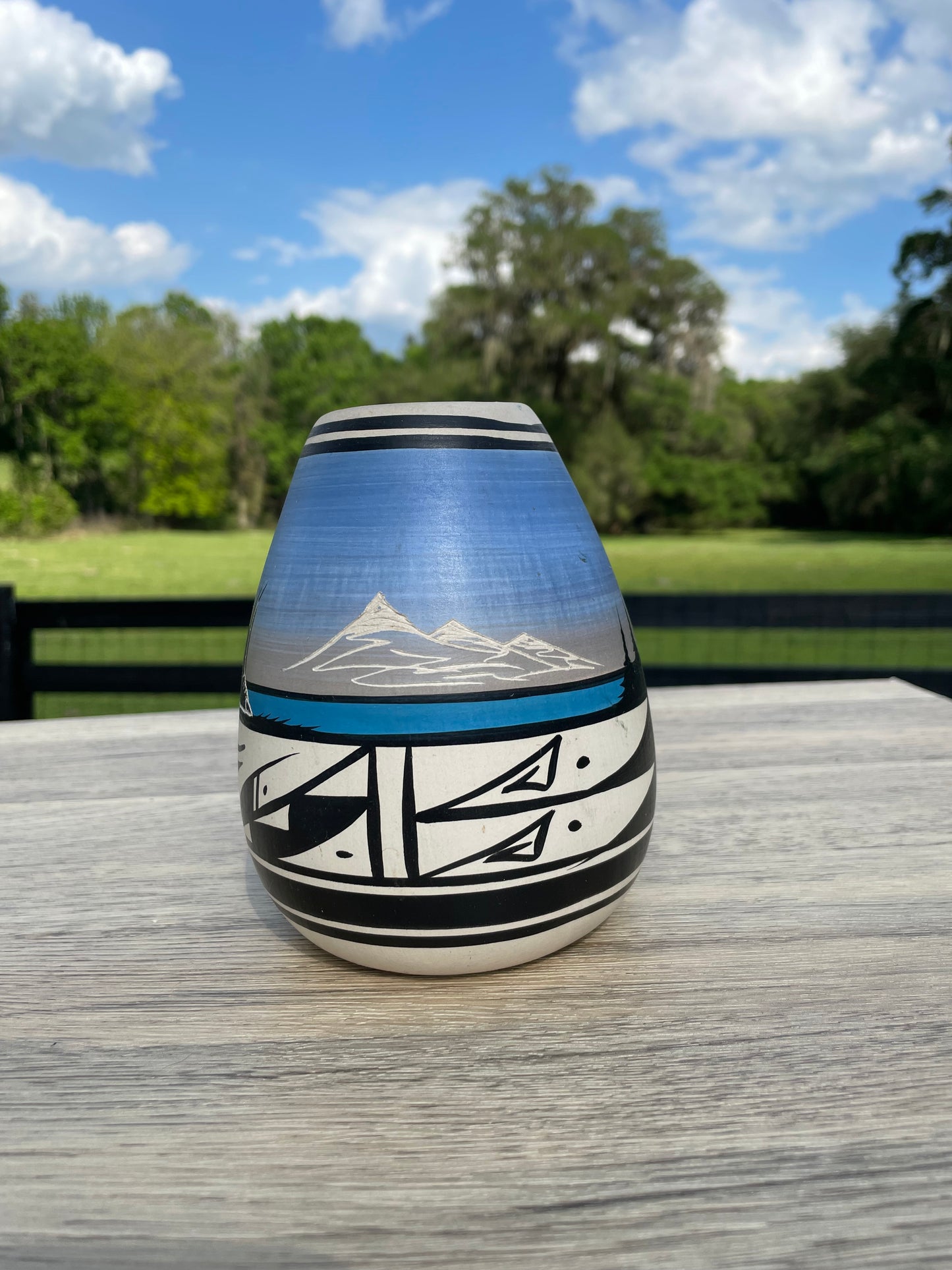 Vintage Hand Painted Native American Pottery Vase