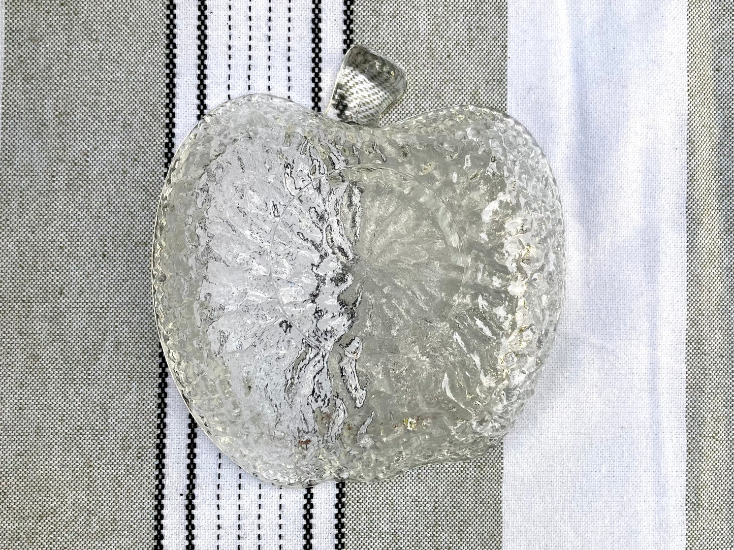 vintage glass apple bowl Italian pressed glass bowl
textured crinkle glass apple dish
mid century modern glassware
retro dessert bowls set
clear glass salad bowls
fruit bowl vintage
bark texture glass apple
covetro style glass
5 inch apple trinket dish
vintage kitchen decor
farmhouse tableware
set of 5 glass bowls vintage italian apple shaped dessert bowls 1970s Thebrokenbirdcompany 