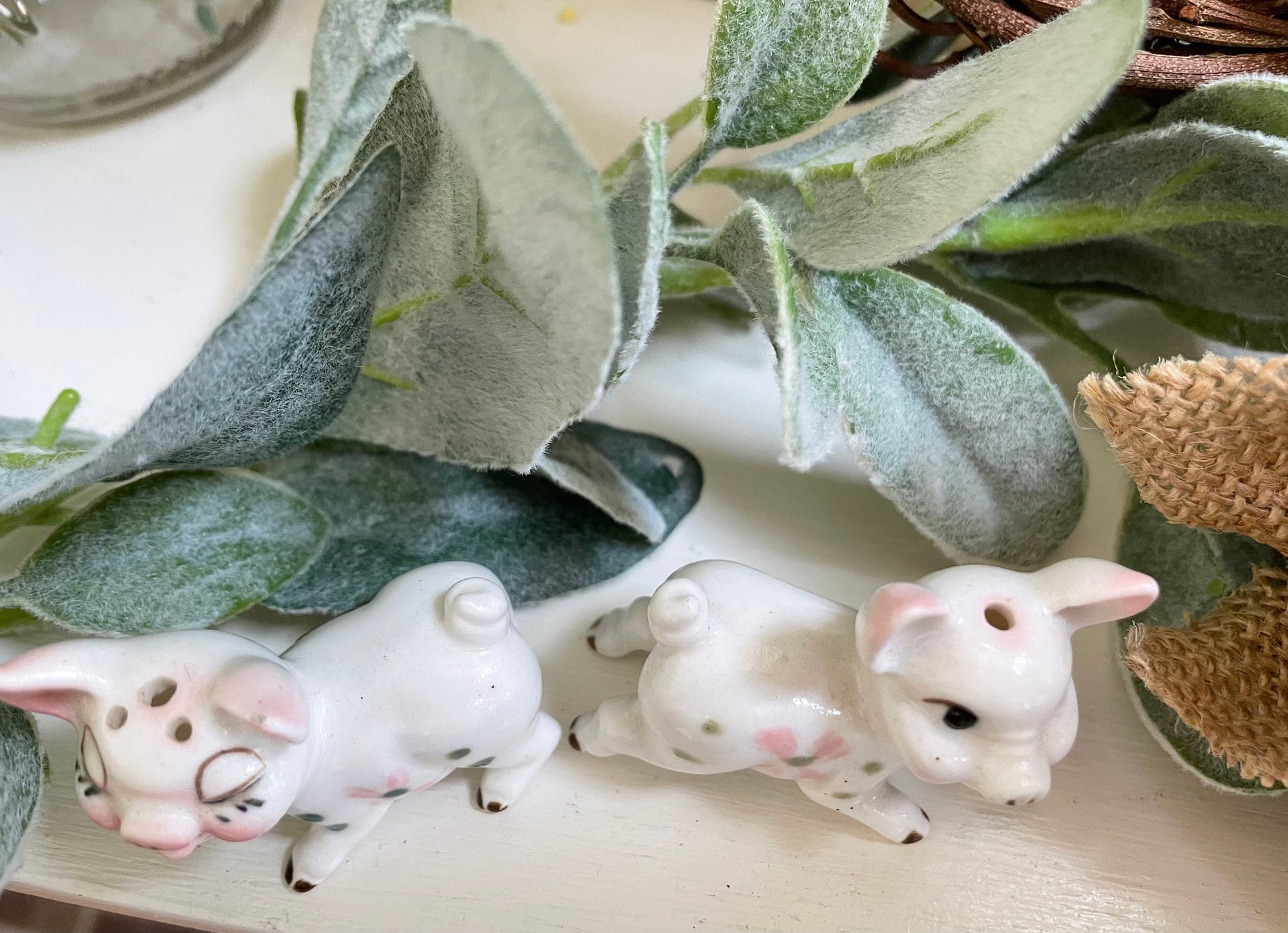 vintage pig salt and pepper shakers
•  bone china japan pigs
•  miniature pig shakers
•  mcm pig salt pepper
•  pink floral pig shakers
•  japan bone china salt pepper
•  tiny piglet figurines
•  vintage kitchen collectibles
•  kitsch pig shakers
•  hand painted ceramic pigs
•  farmhouse pig decor
•  retro salt and pepper set
salt and pepper shakers set, animal figurines, 1950s 1960s vintage, cottagecore kitchen, pig lover gift Thebrokenbirdcompany free shipping