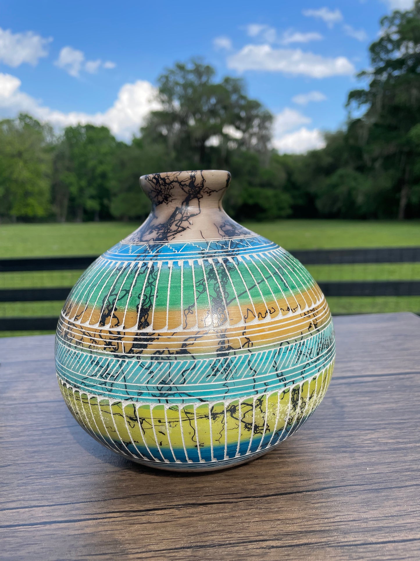 Marble Horsehair Navajo Artistic Vase