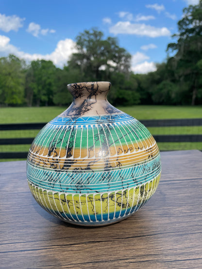 Marble Horsehair Navajo Artistic Vase