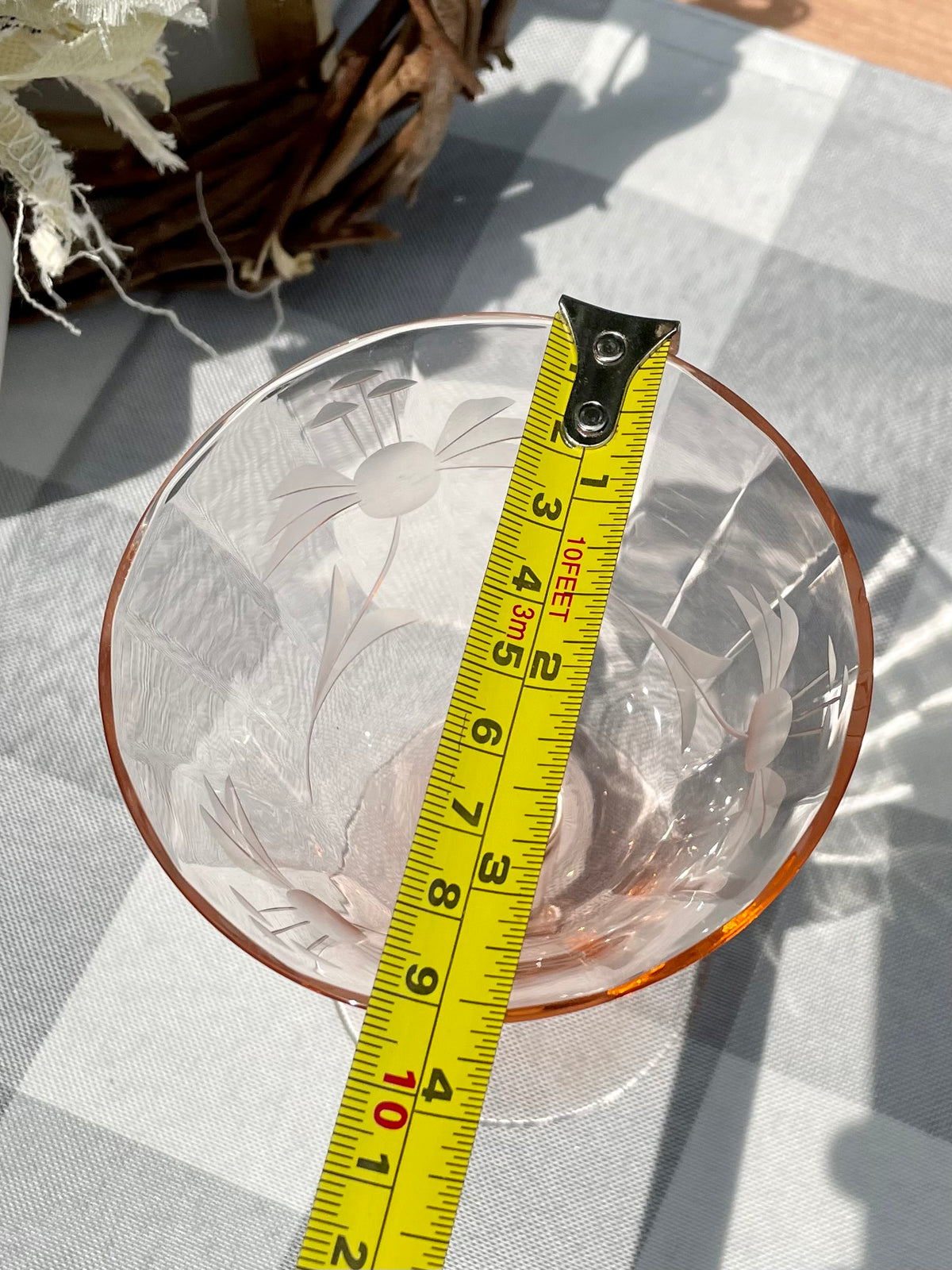 pink depression glass, etched floral coupe, vintage champagne glass, 1930s stemware, depression glass, pink glassware, Tiffin glass, floral etched, antique glass, barware, collectible glass, pink wine glass, elegant glass Thebrokenbirdcompany free shipping