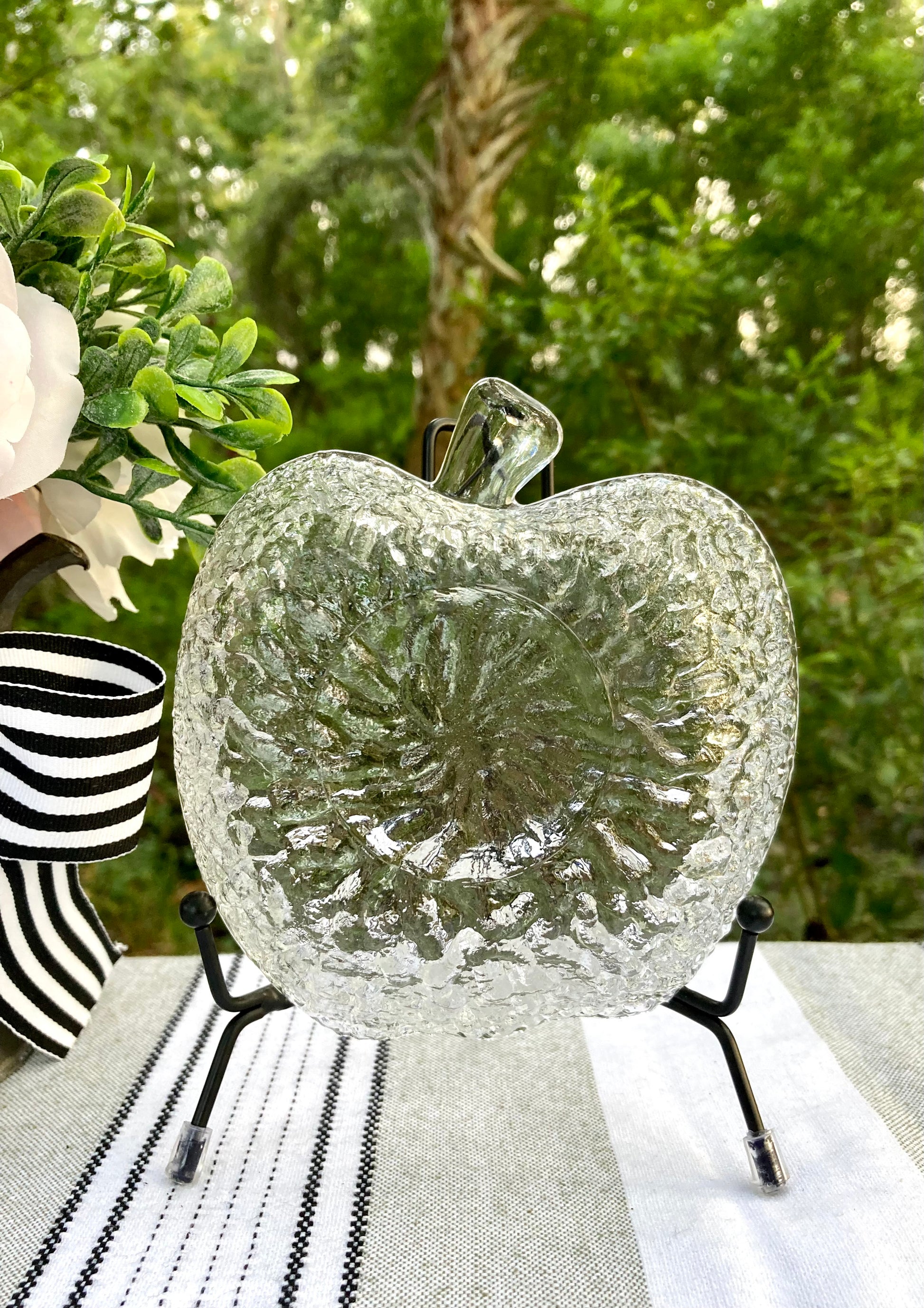 vintage glass apple bowl Italian pressed glass bowl
textured crinkle glass apple dish
mid century modern glassware
retro dessert bowls set
clear glass salad bowls
fruit bowl vintage
bark texture glass apple
covetro style glass
5 inch apple trinket dish
vintage kitchen decor
farmhouse tableware
set of 5 glass bowls vintage italian apple shaped dessert bowls 1970s Thebrokenbirdcompany 
