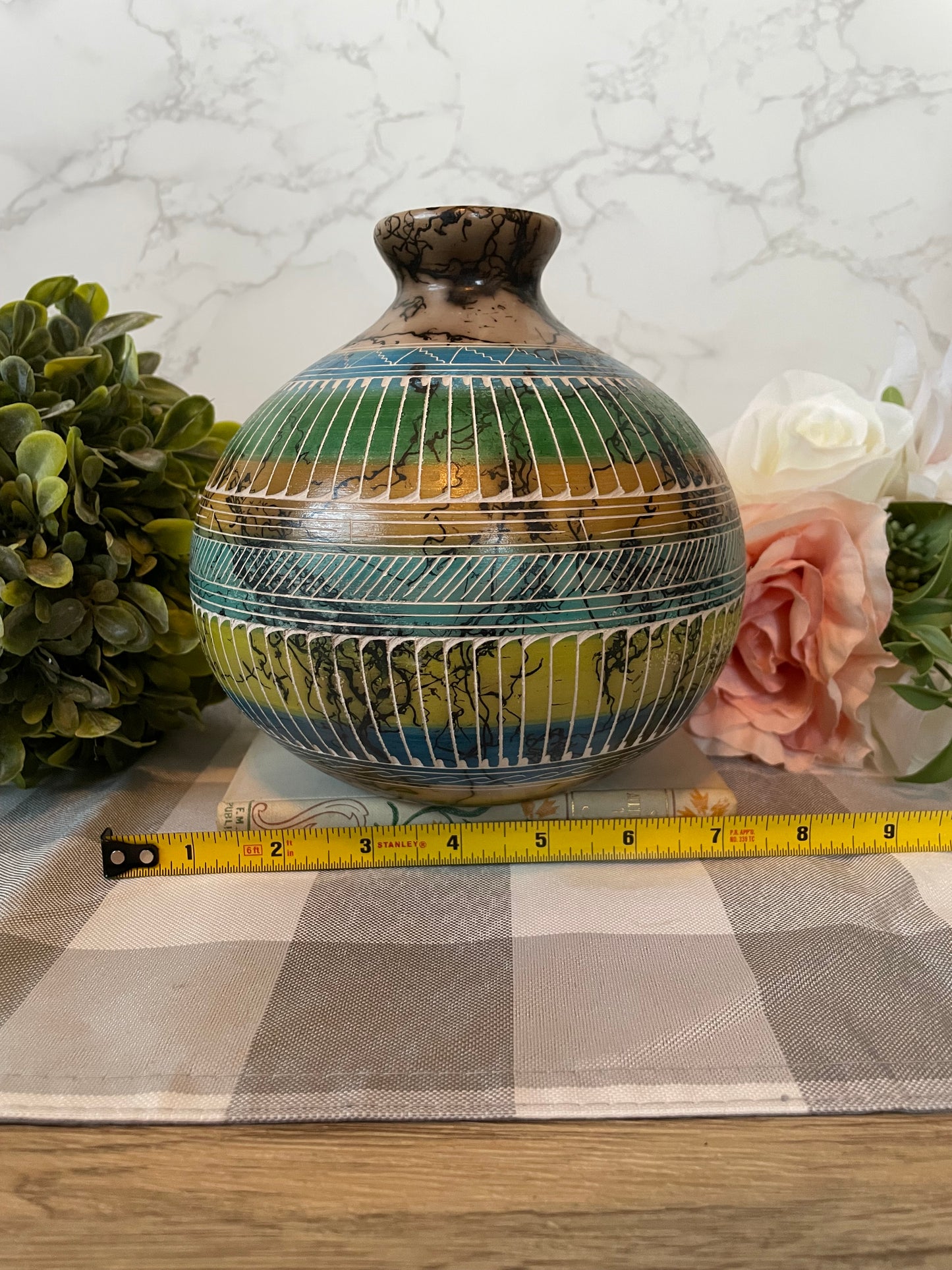 Marble Horsehair Navajo Artistic Vase