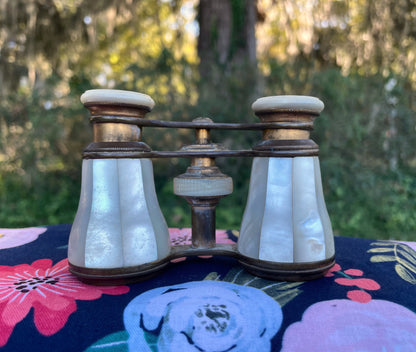 Vintage Verei Mother Of Pearl French Opera Binocular Viewing Glasses