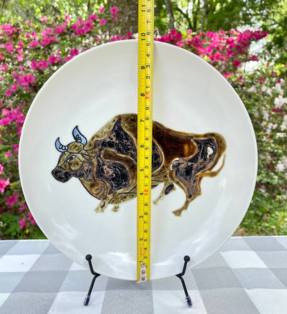 Vintage Taurus Zodiac Sign Decorative Hanging Plate
