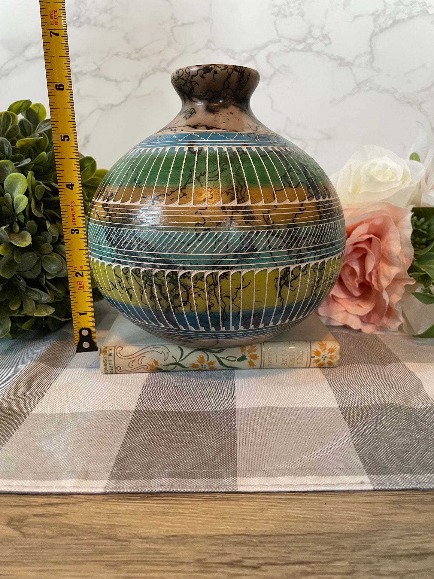 Marble Horsehair Navajo Artistic Vase