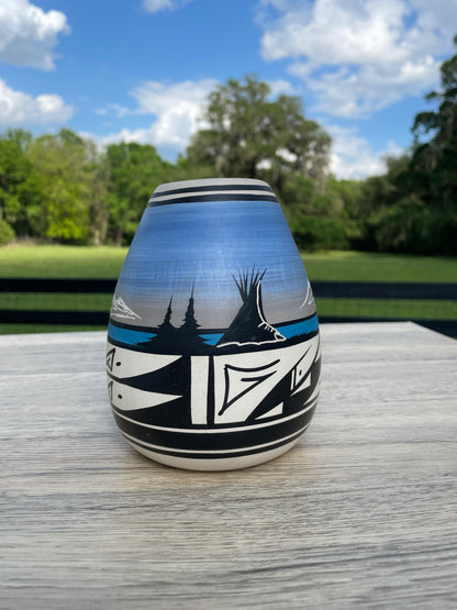Vintage Hand Painted Native American Pottery Vase